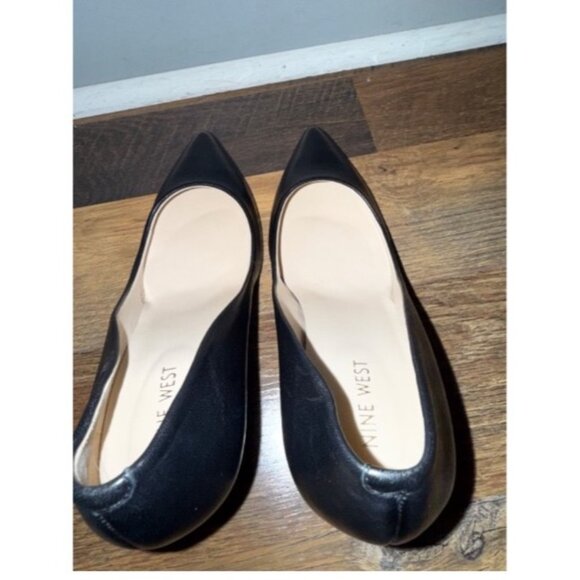NINE WEST Etta Black Leather Pumps Heels Size 8M - Picture 13 of 13